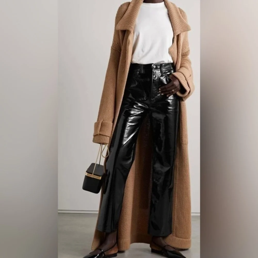 NWT Agolde Leather Black Pants - Picture 3 of 7